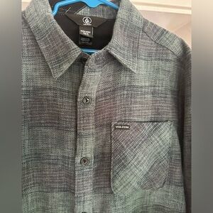 NWT, Boys Volcom Plaid Button Down, 10